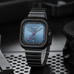 LinkMejor 36MM Large Dial Fashion Square Men's Quartz Watch Waterproof Luminous Calendar Clock Stainless Steel Business Casual Wristwatch