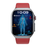 ET585 2.04inch AMOLED Display PPG+ECG Micro-physical Examination Function HRV Detection Heart Rate Blood Pressure Blood Oxygen Monitor Sleep Monitoring Blood Sugar Blood Component BMI Measurement Meto NFC Music Playback Waterproof Smart Watch