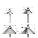 4PCS 45 Degree Chamfer Router Bit Set 1/4" Shank Carbide Tipped 1/4" 1/2" 3/4" 7/8" Bevel Length for Edge Forming Woodworking Tool