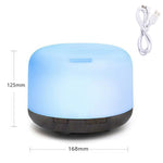 500ML Aromatherapy Diffuser Wood Grain Essential Oil Aromatherapy Humidifier with Remote Control for Home Office