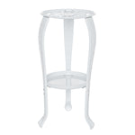 2 Tier Plant Stand Ceramic Planter Pot Succulent Flower Iron Rack Holder