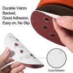 125mm 5 Inch Round Sandpaper 8 Hole Hook and Loop Sanding Discs for Wood Metal Polishing Rust Removal #60/80/100/120/150/180/240/320/400/600 Grits