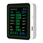 NEW 12 in 1 Air Quality Monitor Formaldehyde Space Contrast Function TVOC CO CO2 PM2.5 PM10 Temperature Humidity LCD Display Rechargeable Precision Sensor Real Time Detection Compact Design ZN-MT14