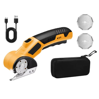 Cordless Electric Scissors Brushless Motor 3.6V Lithium-Ion Battery 2000mAh Tungsten Steel Blade Ultra-Quiet Design for Cutting Fabric Leather Carpet Cardboard USB Rechargeable