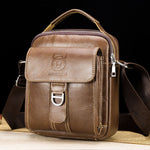 LinkMejor Genuine Leather Men's Messenger Bag Casual Crossbody Handbag Gift for Man Business Shoulder Bag