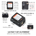 LinkMejor® T-QTC6 ESP32-C6 Development Board 0.85 inch Touch LCD Display WiFi 6 Bluetooth 5 Wireless Module With Power Management