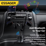 LinkMejor ES-CC20 bluetooth V5.3 FM Transmitter 35W PD + QC3.0 USB Car Charger Wireless Radio Adapter HiFi Music Play Car Kit With Mic Hands Free Calls