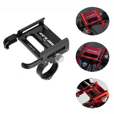 LinkMejor P30 Bike Holder Aluminum Alloy 360° Adjustable Sturdy Anti-fall 0.2kg Lightweight Handlebar Holder for Motorcycle Bicycle Scooter Bracket - Red