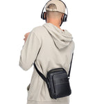 LinkMejor Genuine Leather Men Shoulder Bags Vintage Small Flap Crossbody Handbag Vintage Messenger Bag