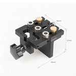 Ganwei Woodworking Drilling Jig Locator CNC Aluminum 3-in-1 6mm 8mm 10mm Dowel Holes 12mm 15mm Cam Lock Holes Adjustable Scale Side Clamp Precision Drill Guide Cabinet Hardware Joinery Jig Furniture Assembly