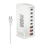 [GaN Tech]LinkMejor YMX-600W 600W 8-Port USB PD Charger 5USB-C+3USB-A QC PD3.1 Fast Charging Desktop Charging Station EU Plug US Plug for iPhone 16 16 Pro 15 14 13 Pro Max for Xiaomi 15pro for Samsung Galaxy Z Flip6