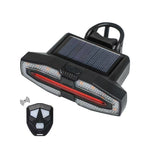 LinkMejor Bicycle Solar Charging Wireless Remote Control Turn Signal Taillights USB Rechargeable Waterproof Bike Rear Light for Outdoor Night Riding Safety