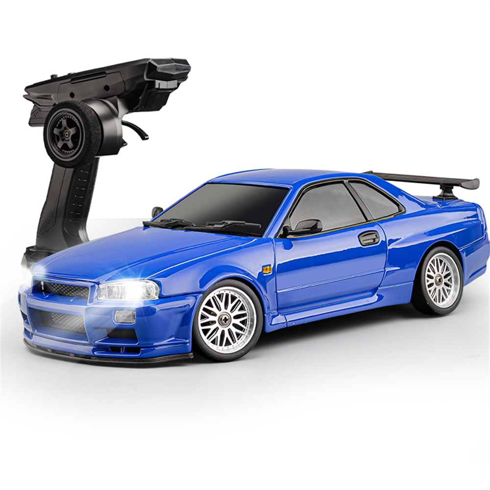 LinkMejor 1899/A99 RTR 1/18 2.4G RWD RC Car Drift GTR R34 Optional Gyro LED Light On-Road Full Proportional Alloy Body Shell Racing Vehicles Models Toys