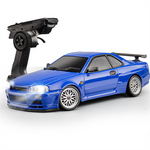 LinkMejor 1899/A99 RTR 1/18 2.4G RWD RC Car Drift GTR R34 Optional Gyro LED Light On-Road Full Proportional Alloy Body Shell Racing Vehicles Models Toys