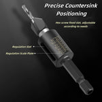 4-in-1 Countersink Drill Bit Set with Low Friction Depth Stop 6.25mm Shank Tungsten Steel Drill Bits 2.8mm 3.2mm 3.5mm 4.0mm Drill Bits for Woodworking Metalworking