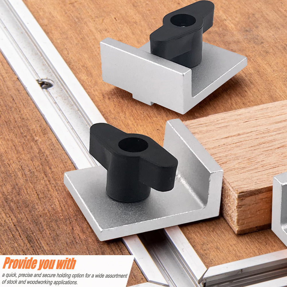 4Pcs T Track Stop Block for T-Track Low-Profile Design Precision CNC Router Table Clamp For Woodworking Sanding and Routing