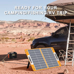 [USA Direct] FlashFish 18V 60W Foldable Solar Panel Portable Solar Charger with DC Output USB-C QC3.0 for Phones Tablets Camping Van RV Trip