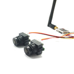 LinkMejor FPV Dual Camera System 1000TVL CMOS Mini Two Cameras + 5.8GHz 600mW 40CH VTX + 3CH Switch Support PMW for RC Racing Drone