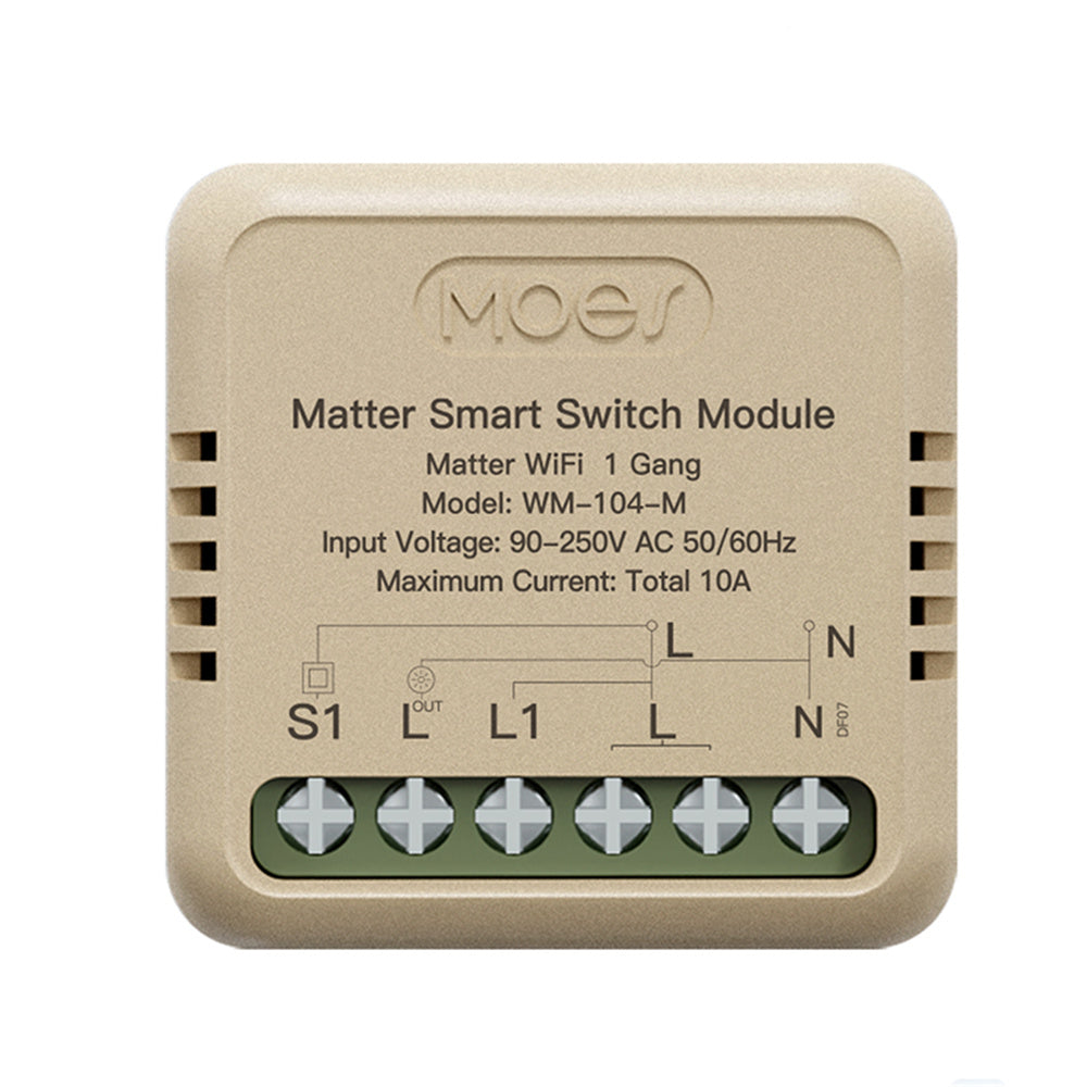 LinkMejor WM-104-M Tuya WiFi Matter Mini Smart Switch Module Relay Timer Home Automation App Remote Control Work with Alexa Google Assistant