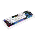 LinkMejor L68 Three-Mode Wireless Gaming Keyboard with Display Screen and Multimedia Knob 68-keys RGB Light 2000mAh Battery Type-C Rechargeable 2.4G/BT1/BT2 Wireless Membrane Keyboards for PC Laptop Computer