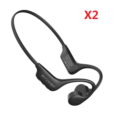2PCS BlitzWolf® BW-BTS8 bluetooth Earbuds Bone Conduction Earphone Built-in 32GB Memory IPX8 Waterproof Low Latency Game Sport Headphones with Mic