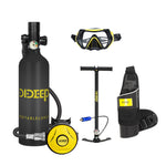 LinkMejor X4000Pro 1L Scuba Diving Tank Snorkel Equipment Leisure Outdoor Swimming Spare Oxygen Portable Capacity Use 10-20 Minute with Diving Goggles Strap Bag Pump