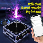Music Tesla Coil Bluetooth/AUX Dual Mode Music Box 48V Input Transparent Acrylic Artificial Lightnings Touchable Science Experiments Audio Input