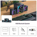 Yesido YSW41 Powerful Bluetooth Speaker 2.1 Channel Surround Subwoofer Hi-Fi Acoustic Titanium Diaphragm RGB Lighting TF Card AUX USB Playback Home Theater Gaming Speaker