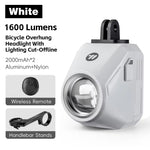 WEST BIKING Wireless Remote Bike Overhang Light 1600 Lumen Super Bright Lighting Cut-Offline Safe Design IP66 Waterproof Type-C Hanging Bicycle Headlight Flashlight