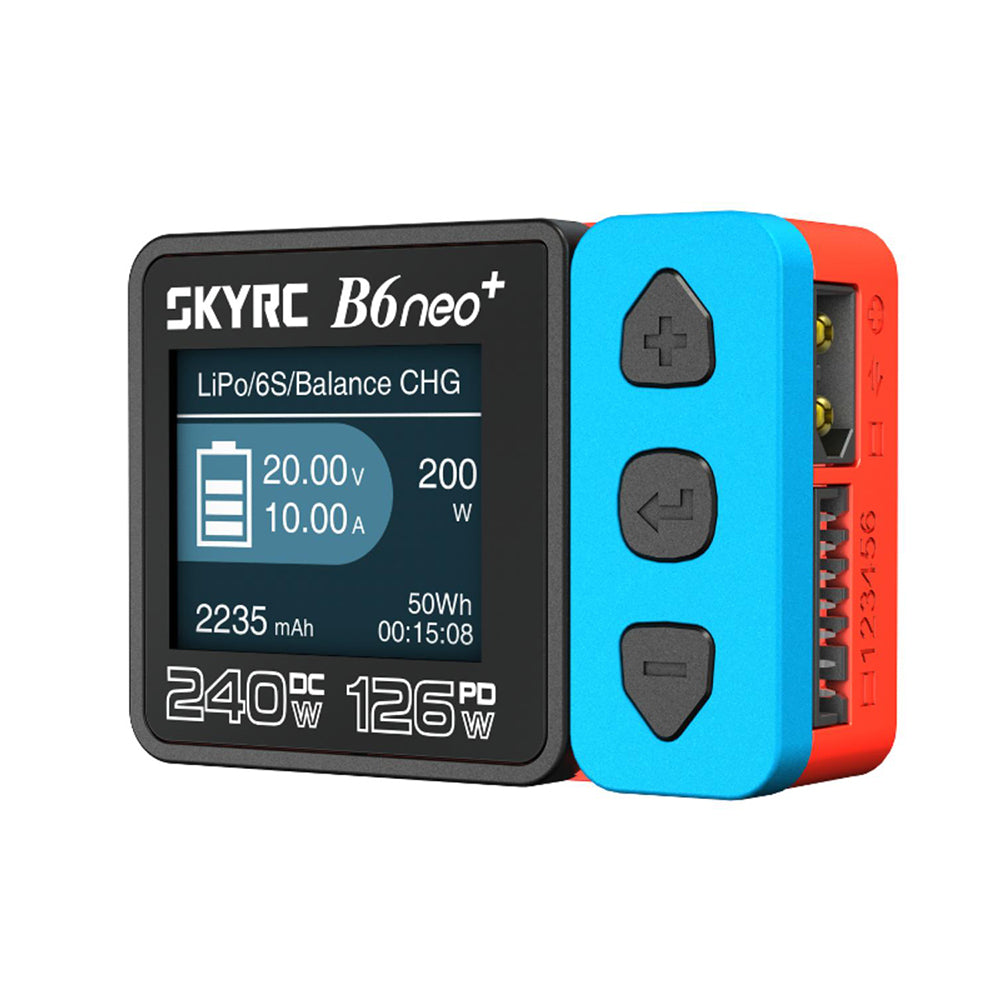 SkyRC B6neo+ DC 240W 10A PD 126W Multi-function Smart Charger for RC Aircraft Charge 1-6cells LiPo/LiFe/LiIon/LiHV 2-15cells NiMH/NiCd 3S/6S/12S Pb Battery