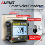 LinkMejor AC10+ Digital Display Socket with LCD Screen Voice Broadcast Leakage Protection Phase Meter Plug For Reliable Performance- Ideal for Standard Power Outlets