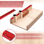 DIY Table Saw Crosscut Sled Kit with 17Inch UHMW Bars 12Inch Aluminum T-Tracks Knob Bolt and Screws Set Fits 3/4" x 3/8" Miter Slot on Table Saws Wood Working & Accessories