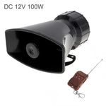 100W 7 Sound 12V 24V Car Police Vehicle Number Plate with Remote Control Warning Siren Horn for Car Truck Vehicle Motorcycle