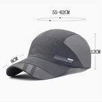 Men Lightweight Quick Dry Breathable Baseball Cap Cool Mesh Outdoor Sports Sun Protection Duckbill Cap for Summer Running Fishing Riding Travel