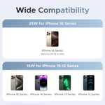 Ugreen W753 25W Magnetic Wireless Charger Fast Wireless Charging Pad for Smart Phones for iPhone 17 17Pro 16 Pro Max 15 for Huawei Mate XTs for Xiaomi 17pro for OPPO for VIVO