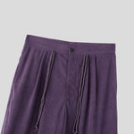 LinkMejor Mens Textured Comfortable Straight Leg Pant Solid Color Casual Wide Legged Pants Male S-5XL