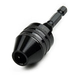 Mini Keyless Drill Chuck 1/4 Inch Hex Shank Quick-Change Converter Aluminum Alloy Sturdy Versatile Compatibility Secure Bit Locking