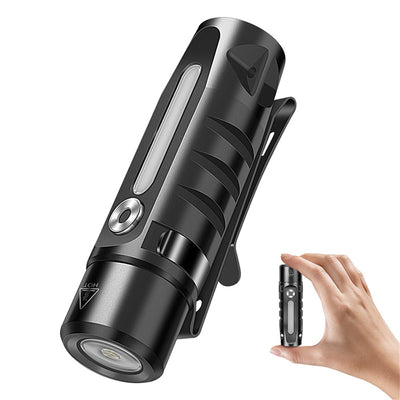LinkMejor RJ28 LED Mini Waterproof USB-C Rechargeable Flashlight with Clip & Magnetic Metal Conveniently Flashlight Suitable for Hiking Camping