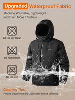 Auxo 6-Zone Men Heated Jacket for Men with 20000mAh Power Bank  - Waterproof Lightweight Warm Electric Heating Coat for Winter Outdoor