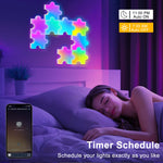 [EU Direct] Elfeland 9Pack RGBIC Puzzle Quantum Light Panels DIY Splicing Wall Lights with Music Sync APP & Remote Control Gaming Atmosphere Lamp