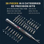CreationSpace CS0802A/CS0802B Mini Electric Screwdriver Set Rechargeable Lithium Battery 3 Torque Settings 26 Precision Bits LED Light Portable Repair Tool Fast Charging