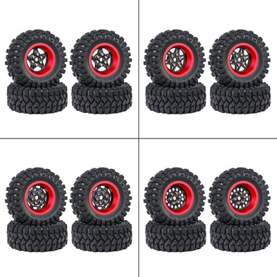 4PCS Upgraded Tires Carbon Fiber Wheel Rims for FMS SCX24 TRX4M 1/18 RC Cars Vehicles Models Spare Parts Accessories
