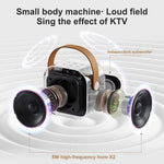 K12 Mini bluetooth Speaker Karaoke Speaker with Microphone Deep Bass 4-core DSP Noise Cancelling RGB Lighting Support USB AUX TF Card Playback Wireless KTV Speakers