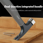 LinkMejor H1 Multifunctional Claw Hammer 8 OZ High Carbon Steel Forged Shockproof Anti Skid Rubber Handle Compact Woodworking Tool Nail Pulling Driving