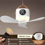 IPRee 2 in 1 Portable Fan Camping Light 3600mAh Rechargeable Outdoor Camping Tent Fan New Remote Control Household Ceiling Fan Lighting