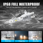 2 X Non-Fan H7 12V Car LED Headlight Bulb 6000K White Light LED Bulbs 1:1 Mini Headlight 18000LM CSP LED Chip IP67 Waterproof