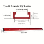2 Packs 800mm Universal 3/4 T-Track with Predrilled Mounting Holes 30 Type T Track for Woodworking Jigs and Fixtures