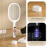 Electric Mosquito Swatter with Electronic Digital Screen Electric Exterminator Fly Swatter Detachable Handheld Auto Swat Mode Type-C Rechargeable