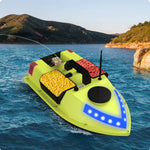 LinkMejor D20 GPS RC Bait Boat 600M Wireless Remote Control Fishing Bait Boat Fishing Feeder Boat with 3 Bait Containers 7 LED Light