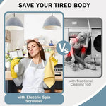 Electric Cleaning Brush Kitchen Bathroom Multifunctional Cleaner Electric Scrubber Bathroom Cleaning Brush USB Rechargeable with 5 Replaceable Brush Heads